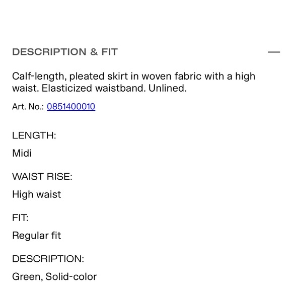 H&M Midi pleated skirt - size Medium - Picture 3 of 5